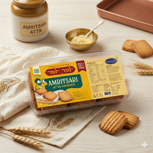 Amritsari Pure Ghee Atta Cookies – Traditional Crunchy Delight 350gm
