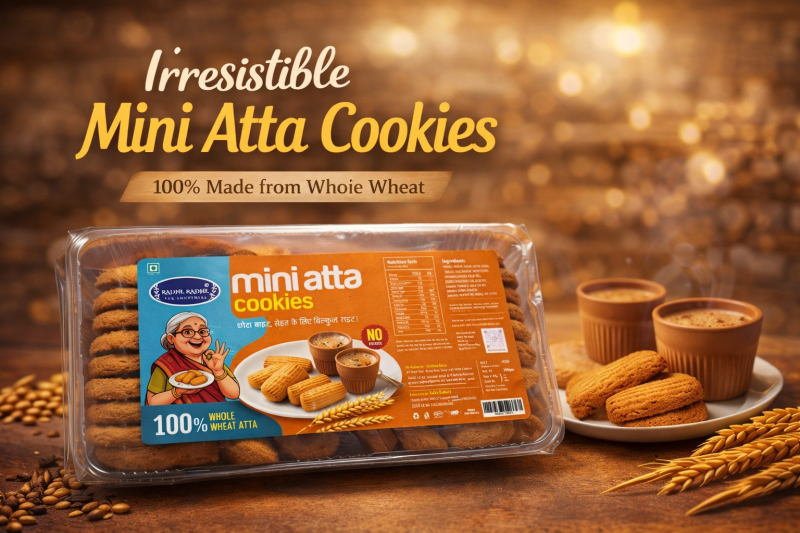 Mini Atta cookies 350GM “Whole Wheat Goodness, Mini Crunch”