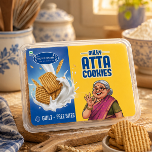 milky atta cookies 450GM “Milky Crunch with Atta & a Touch of refined flour”